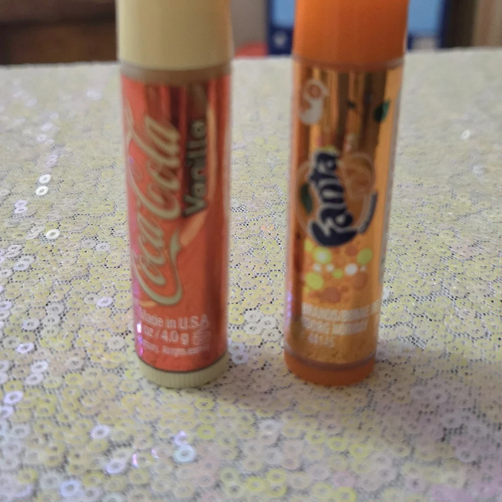 💥5/$10💥 2 Lipsmackers Vanilla Coca-Cola & Orange Fanta NWOT